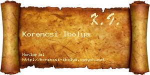 Korencsi Ibolya névjegykártya