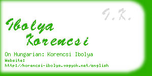 ibolya korencsi business card